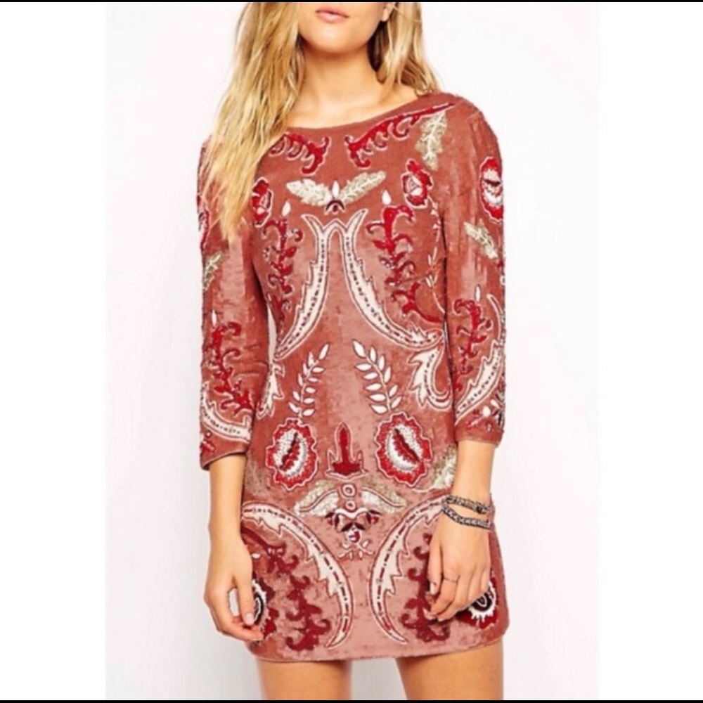 Needle and Thread Pink Sequin Dress